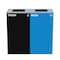 Alpine Industries 58-Gallon 2-Stream Black Steel-Blue Recycling Bin Station ALP4450-BLK-KIT2 - alternate 1